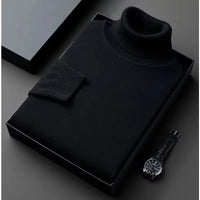 SaneShoppe - New Mens Long Sleeve Knitted Sweaters Solid Color Turtleneck Coats Slim Fit Pullover Men Clothing Lightweight Streetwear