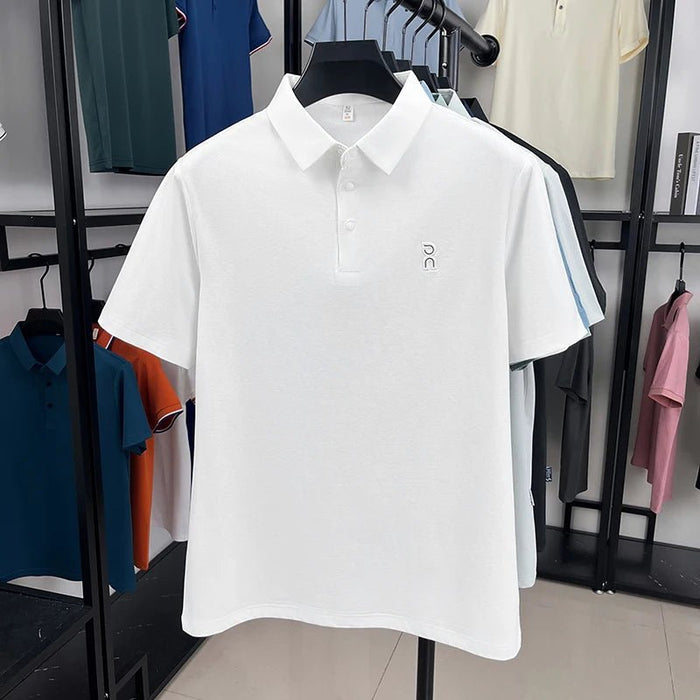 SaneShoppe - New Men's Short sleeved Printed Polo Shirt Summer Luxury Brand Fashion Business Cool Anti wrinkle Lapel T-shirt Top Men's Wear