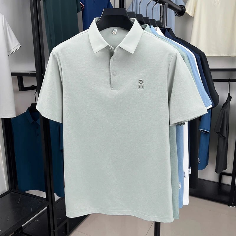 SaneShoppe - New Men's Short sleeved Printed Polo Shirt Summer Luxury Brand Fashion Business Cool Anti wrinkle Lapel T-shirt Top Men's Wear