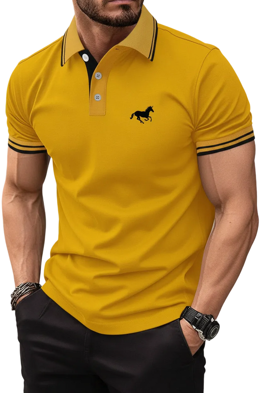 SaneShoppe-Men's Classic Polo Shirt Short Sleeve Summer Top S-3XL Casual Button Lapel