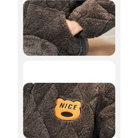 SaneShoppe - New Pajamas Men Winter Three - layer Thicken Male Loungewear Fleece Coral Velvet Cotton Warm Sleepwear Boys Home Clothes Sets