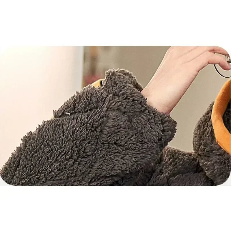 SaneShoppe New Pajamas Men Winter Three - layer Thicken Male Loungewear Fleece Coral Velvet Cotton Warm Sleepwear Boys Home Clothes Sets