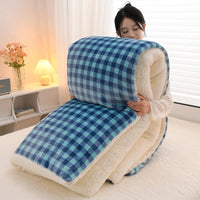 SaneShoppe - New Plaid Super Thick Autumn Winter Keep Warm Blanket Soft Lambswool Warmth Blankets Milk Velvet Comfortable Fluffy Comforter