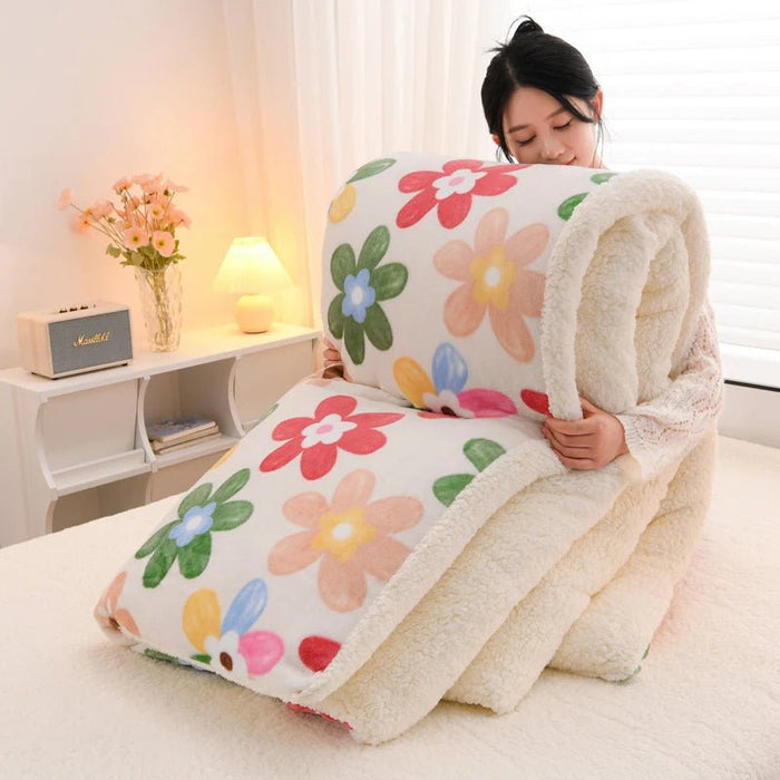 SaneShoppe - New Plaid Super Thick Autumn Winter Keep Warm Blanket Soft Lambswool Warmth Blankets Milk Velvet Comfortable Fluffy Comforter