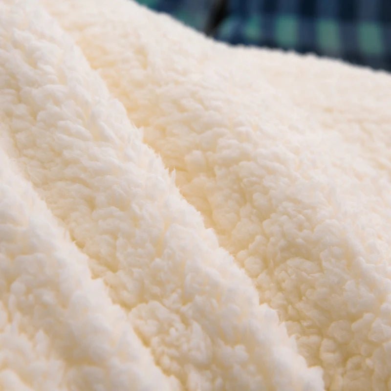 SaneShoppe - New Plaid Super Thick Autumn Winter Keep Warm Blanket Soft Lambswool Warmth Blankets Milk Velvet Comfortable Fluffy Comforter