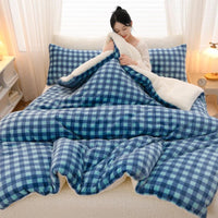 SaneShoppe - New Plaid Super Thick Autumn Winter Keep Warm Blanket Soft Lambswool Warmth Blankets Milk Velvet Comfortable Fluffy Comforter