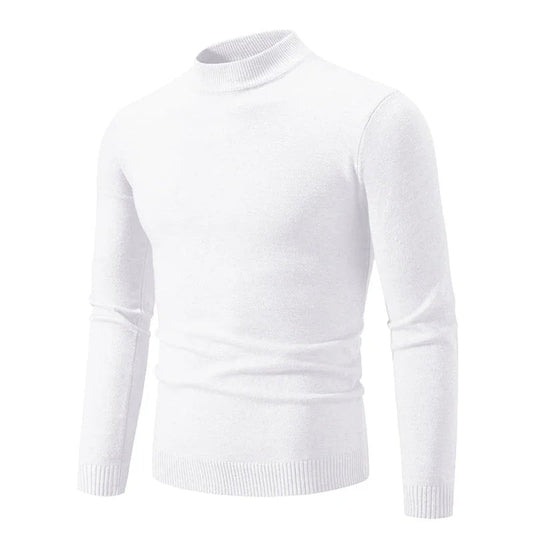 SaneShoppe-Men's Basic Solid Color Half Neck Pullovers - Autumn Knitted Oversized Sweater