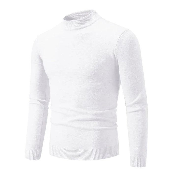 SaneShoppe-Men's Basic Solid Color Half Neck Pullovers - Autumn Knitted Oversized Sweater