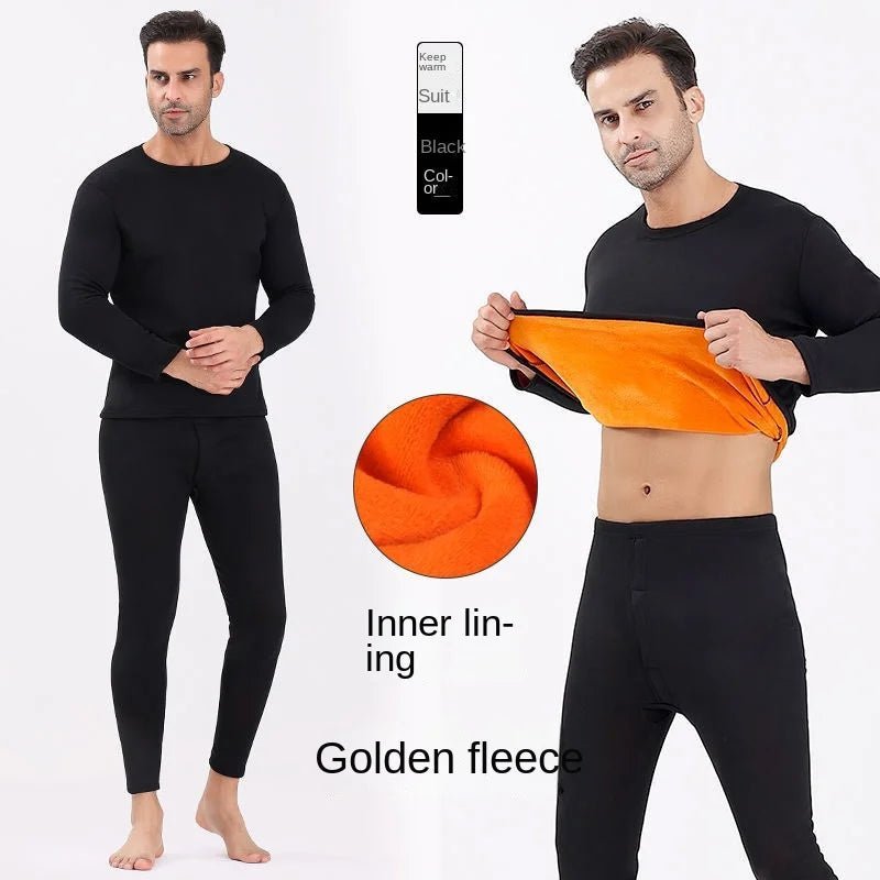 SaneShoppe - New Winter Thermal Underwear Set Men's Thickening and Fleece O - neck Long Johns and Tops Women's Cold Protection Couple Suit