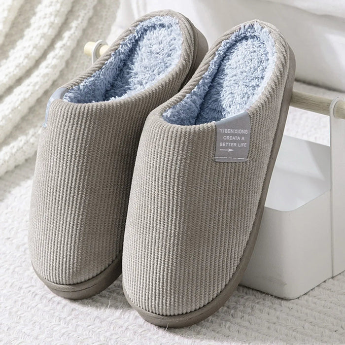 SaneShoppe - NEW Women's Men's Casual Thick Soft Bottom Home Slippers Household Plush Slippers Anti - slip Thermal Slippers Indoor Winter Flats