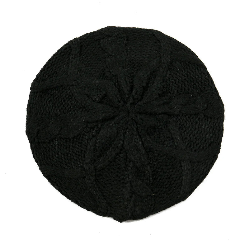 SaneShoppe - New Women's Plain Color Knit Beret Hat Ladies French Artist Beret Hats Spring Casual Thin Acrylic Berets for Women Beanie