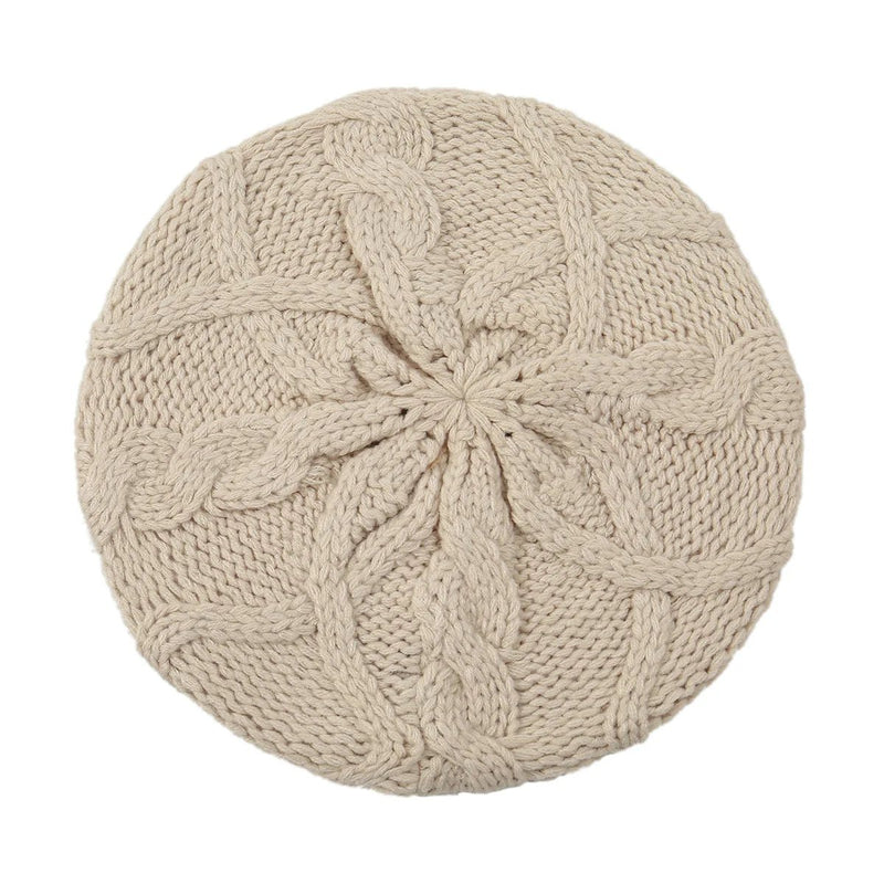 SaneShoppe - New Women's Plain Color Knit Beret Hat Ladies French Artist Beret Hats Spring Casual Thin Acrylic Berets for Women Beanie