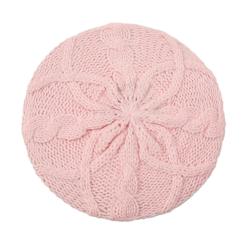 SaneShoppe - New Women's Plain Color Knit Beret Hat Ladies French Artist Beret Hats Spring Casual Thin Acrylic Berets for Women Beanie