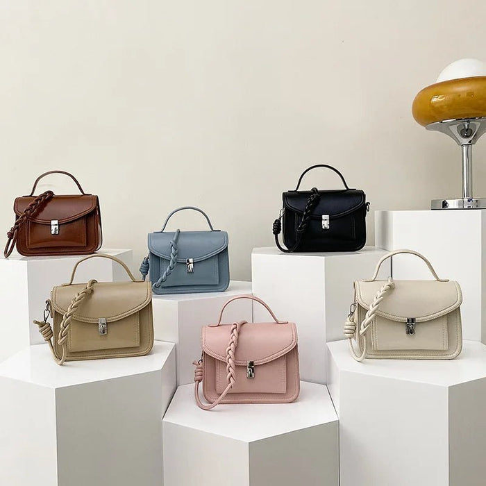 SaneShoppe - New Women's Unique Design Handbag - Lock Detail, 3 - Way Carry Handheld/Shoulder/Crossbody, Fashionable & Versatile Bags for Women