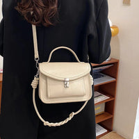 SaneShoppe - New Women's Unique Design Handbag - Lock Detail, 3 - Way Carry Handheld/Shoulder/Crossbody, Fashionable & Versatile Bags for Women