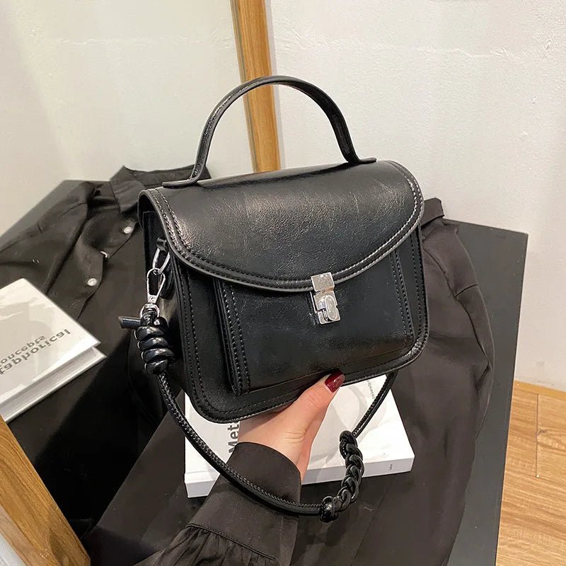 SaneShoppe - New Women's Unique Design Handbag - Lock Detail, 3 - Way Carry Handheld/Shoulder/Crossbody, Fashionable & Versatile Bags for Women