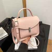 SaneShoppe - New Women's Unique Design Handbag - Lock Detail, 3 - Way Carry Handheld/Shoulder/Crossbody, Fashionable & Versatile Bags for Women