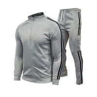 SaneShoppe - Official website new men's cardigan sportswear youth sportswear slim - fit running two - piece daily fashion men's wear
