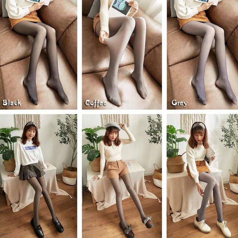 SaneShoppe - Pantyhose Winter Women Seamless Sexy Push Up Thick Fake Translucent Warm Velvet Autumn Thin Leggings Tights Pantyhose