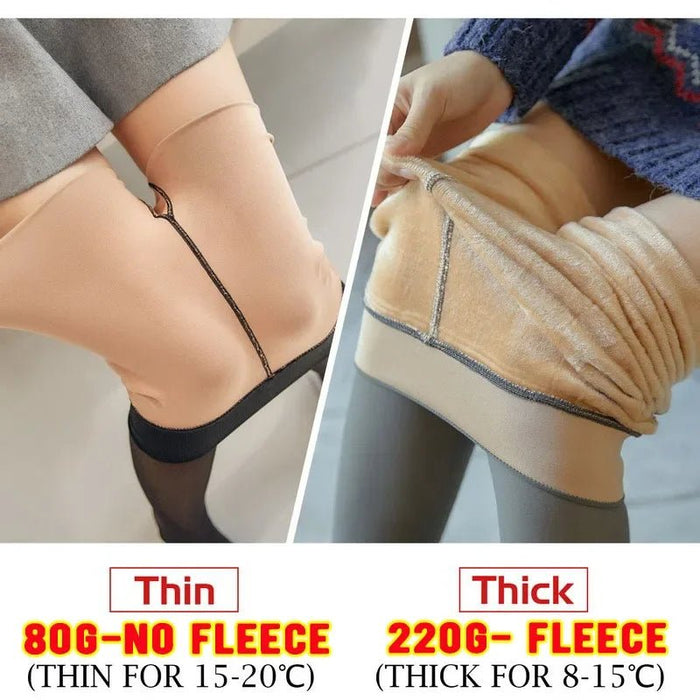 SaneShoppe - Pantyhose Winter Women Seamless Sexy Push Up Thick Fake Translucent Warm Velvet Autumn Thin Leggings Tights Pantyhose