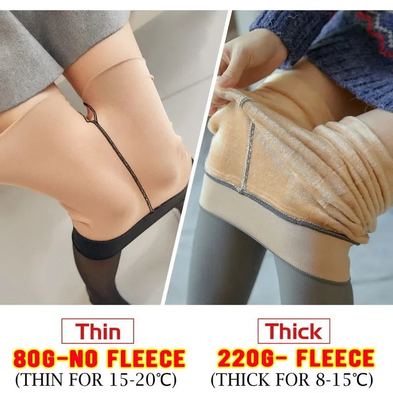 SaneShoppe - Pantyhose Winter Women Seamless Sexy Push Up Thick Fake Translucent Warm Velvet Autumn Thin Leggings Tights Pantyhose