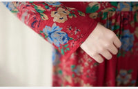 SaneShoppe - Plus Size Bohemian Print Maxi Long Dresses Ready Stock Dress for Women Floral Casual Cotton Linen Loose Vestidos De Mujer Robe