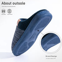 SaneShoppe - Pmoiste Knited Patchwork House Shoes Men Warm Soft TPR Cushion Memory Foam Designer Luxury Home Slippers Non - slip Winter Indoor