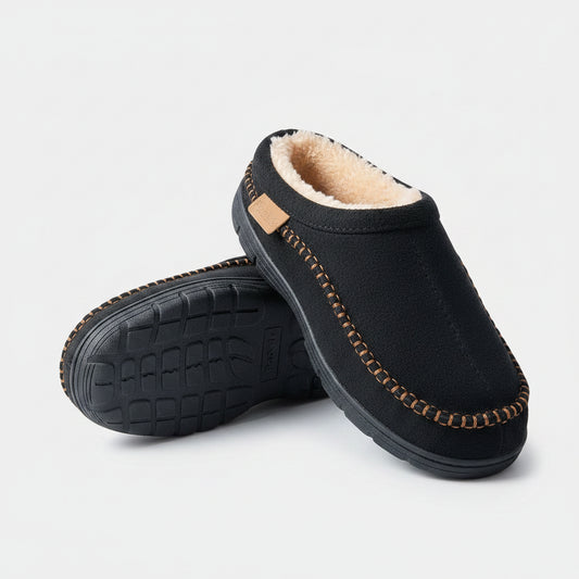SaneShoppe-Designer Faux Suede Men's House Slippers - Cozy Indoor Shoes