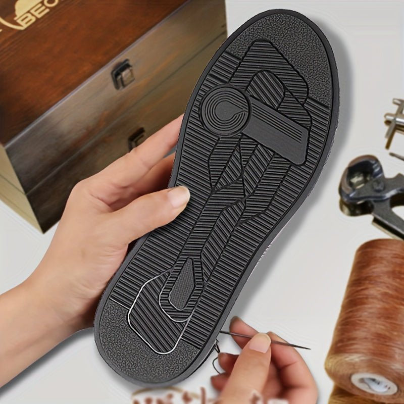 SaneShoppe - [Popular Choice] BECK for RAM Men's Genuine Sneakers - Breathable, Comfortable Lace - Up Casual Shoes with Non - Slip Rubber Sole, Striped Detail for Street Style, Spring/Summer/Autumn, Elastic, Low - top, Business Shoes