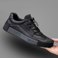 SaneShoppe - [Popular Choice] BECK for RAM Men's Genuine Sneakers - Breathable, Comfortable Lace - Up Casual Shoes with Non - Slip Rubber Sole, Striped Detail for Street Style, Spring/Summer/Autumn, Elastic, Low - top, Business Shoes