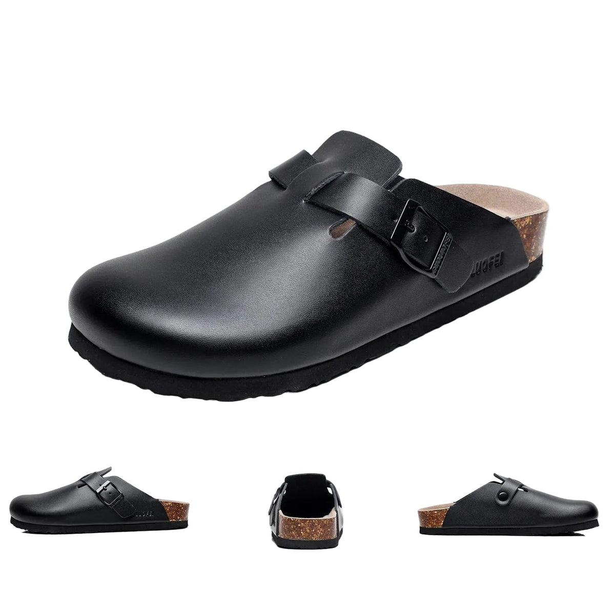 SaneShoppe-PU Leather Birken Mules Cork Footbed Sandals with Arch Support