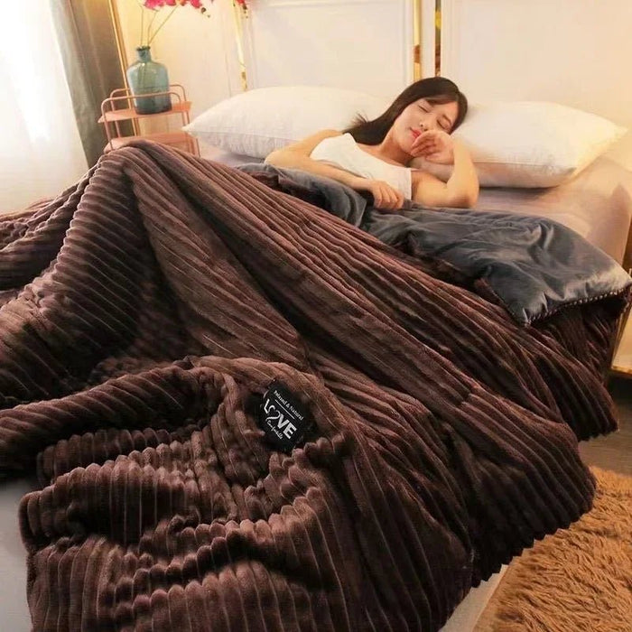 SaneShoppe - Puffy Duvet Cover Super Soft Plush Bedding Set Fall And Winter Thickened Plush Double Bed Cove