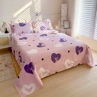 SaneShoppe-Red Flower Printed Flat Bed Sheets - Double/Single/Queen/King Sizes