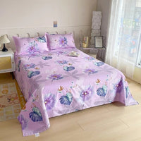 SaneShoppe-Red Flower Printed Flat Bed Sheets - Double/Single/Queen/King Sizes