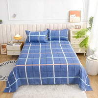 SaneShoppe-Red Flower Printed Flat Bed Sheets - Double/Single/Queen/King Sizes