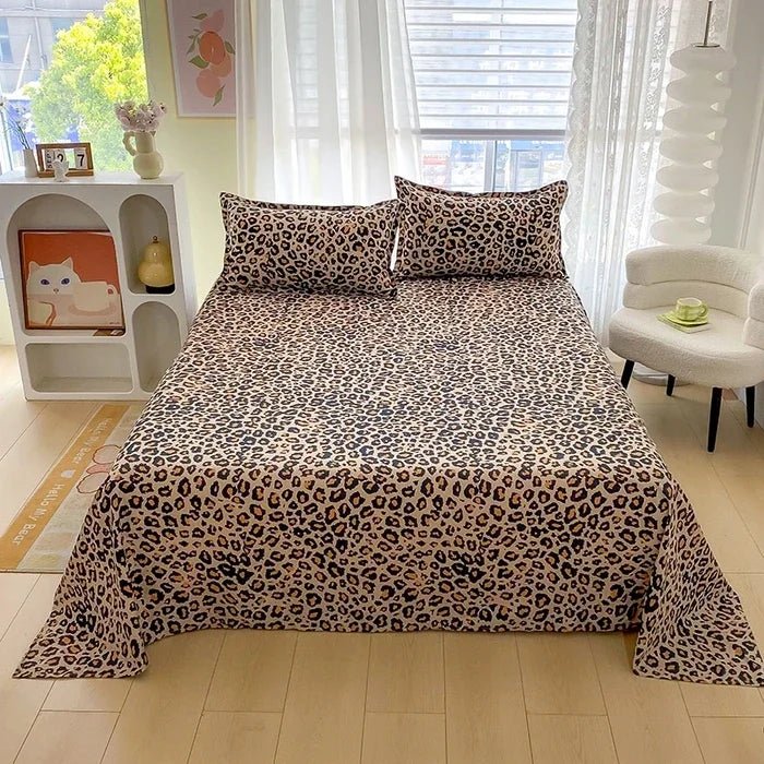 SaneShoppe-Red Flower Printed Flat Bed Sheets - Double/Single/Queen/King Sizes