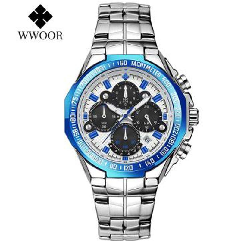 SaneShoppe-WWOOR Golden Chronograph Men's Luxury Wristwatch - New Model 2021