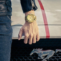 SaneShoppe-WWOOR Golden Chronograph Men's Luxury Wristwatch - New Model 2021