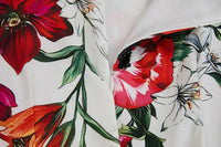 SaneShoppe - Romantic Floral Print Svel Dr High Waist Knot Waist Cinching Maxi Skirt French Sle Polyester Fiber Stree...