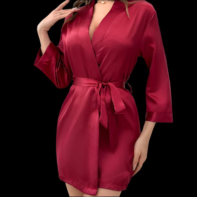 SaneShoppe - Satin Kimono Robe for Women - Soft Sleepwear & Bathrobe