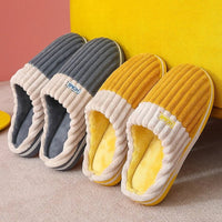 SaneShoppe - Shevalues Women's Fuzzy House Slippers Winter Warm Plush Indoor Non - slip Bedroom Slides Men Soft Comfort Fur Fluffy Cotton Shoes