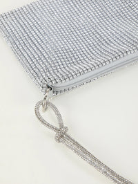 SaneShoppe - Shiny rhinestone woman handbags underarm crescent evening bag suitable for weddings, parties, and gatherings