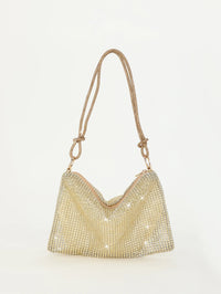 SaneShoppe - Shiny rhinestone woman handbags underarm crescent evening bag suitable for weddings, parties, and gatherings