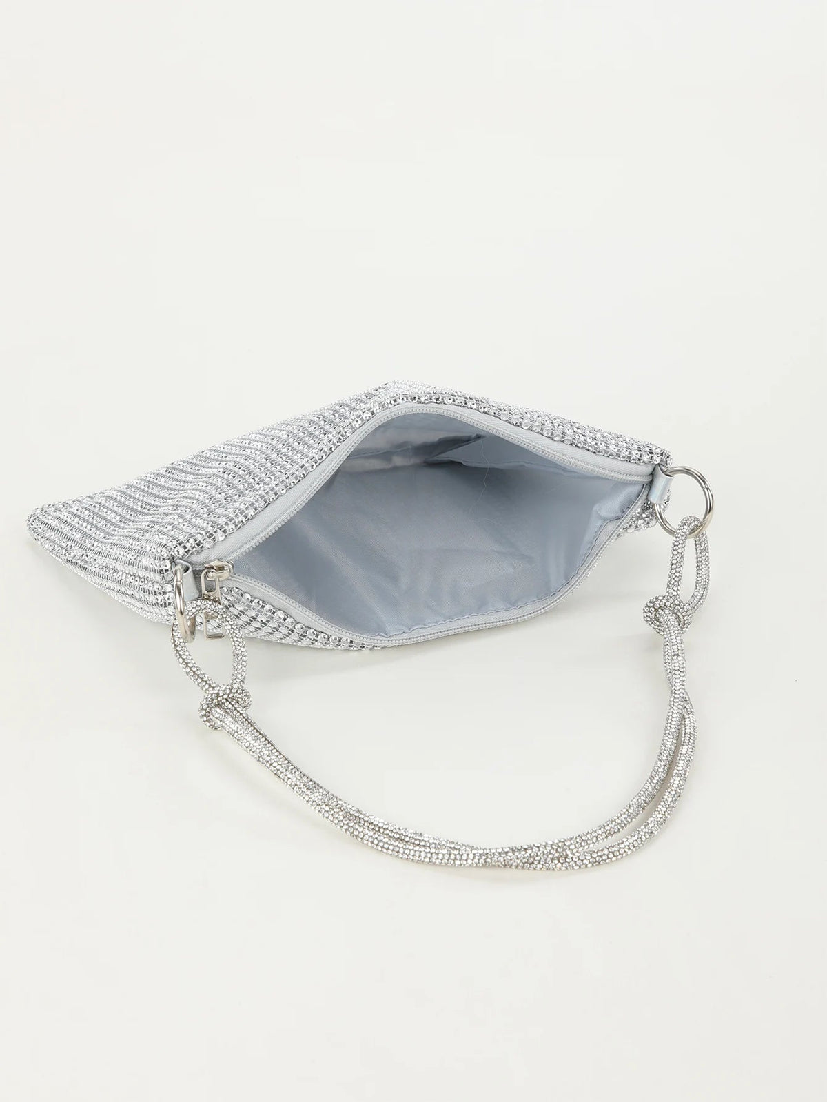 SaneShoppe - Shiny rhinestone woman handbags underarm crescent evening bag suitable for weddings, parties, and gatherings