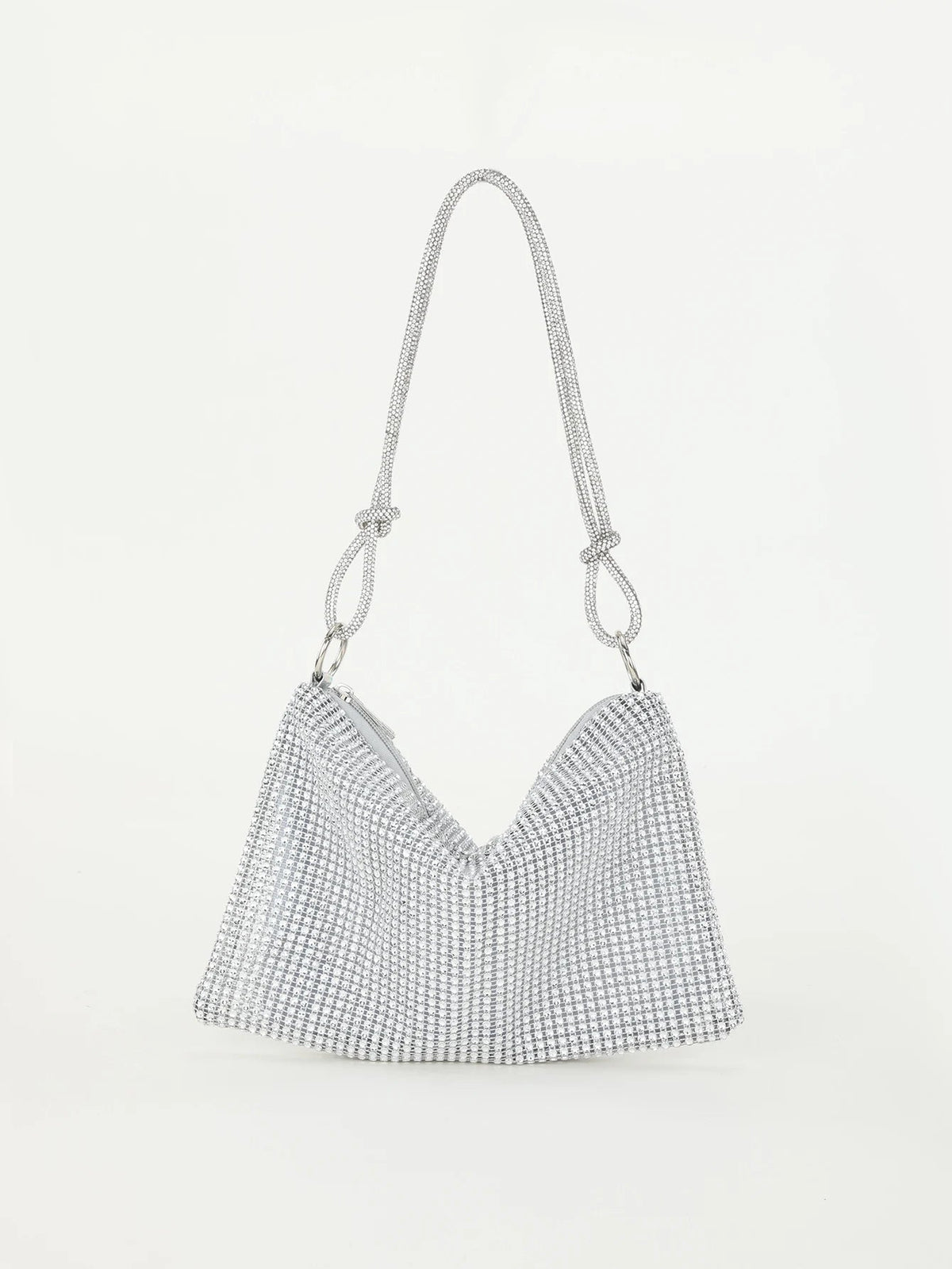 SaneShoppe - Shiny rhinestone woman handbags underarm crescent evening bag suitable for weddings, parties, and gatherings