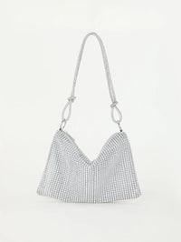 SaneShoppe - Shiny rhinestone woman handbags underarm crescent evening bag suitable for weddings, parties, and gatherings