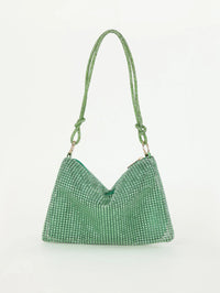 SaneShoppe - Shiny rhinestone woman handbags underarm crescent evening bag suitable for weddings, parties, and gatherings