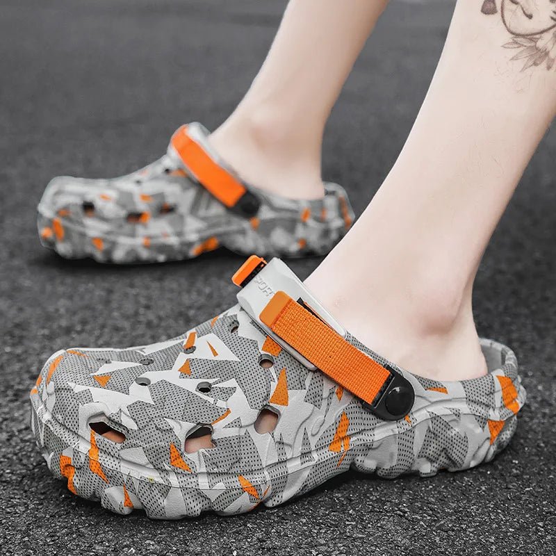 SaneShoppe - Shoes Men's Clogs Slippers Sandals 46 47 Male Garden Shoes Flat Camouflage Sandals Male Big Size Outdoor Flip Flops Home Clogs