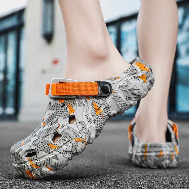 SaneShoppe - Shoes Men's Clogs Slippers Sandals 46 47 Male Garden Shoes Flat Camouflage Sandals Male Big Size Outdoor Flip Flops Home Clogs
