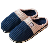 SaneShoppe - Smile Pop Women Confinement Soft Cotton Slippers Warm Non - slip Plush Home Cotton Slippers Men Winter Couple Cotton Slippers
